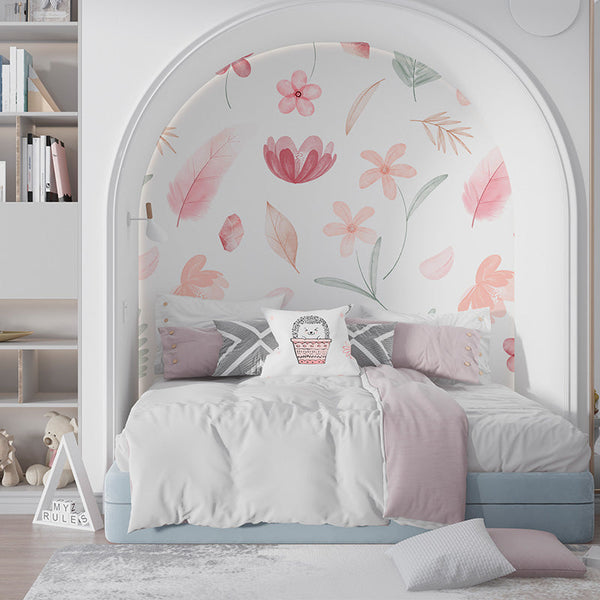 Vinilo decorativo flores acuarela