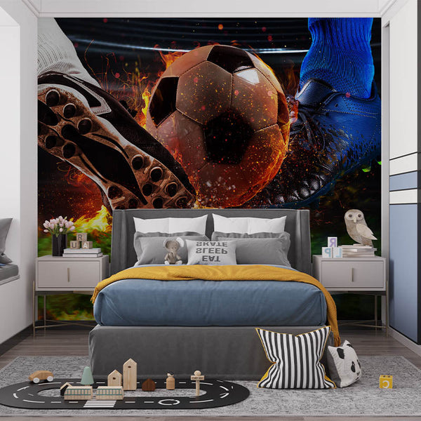 Vinilo decorativo jugando al fútbol