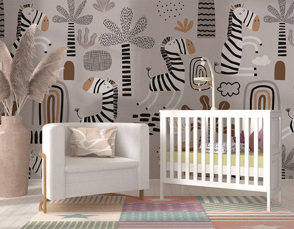 Vinilo decorativo con estampados de cebra en tonos tierra