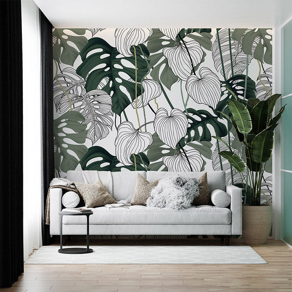 Vinilo decorativo con estampado de hojas