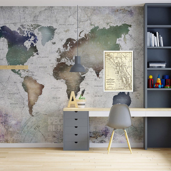 Vinilo decorativo mapa del mundo nórdico