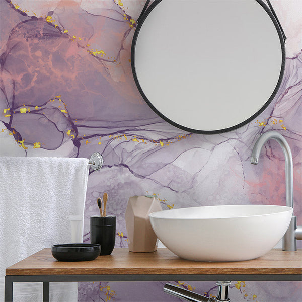 Vinilo decorativo mármol rosa en acuarela