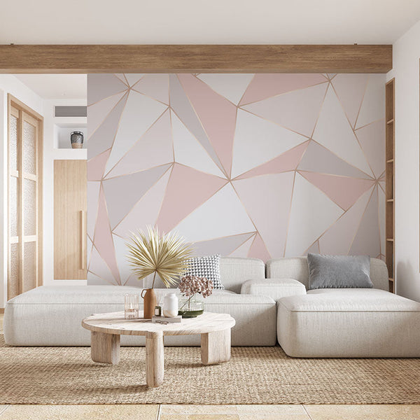 Vinilo decorativo abstracto en rosa y blanco
