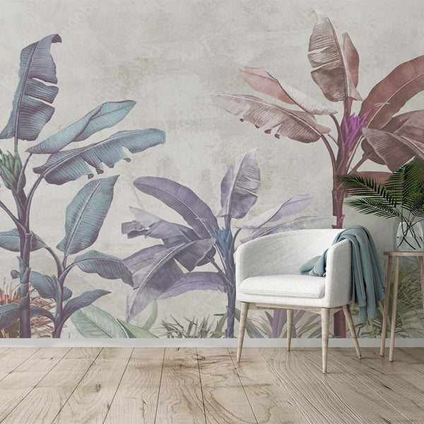 Ilustración de palmeras en tonos pastel vinilo decorativo