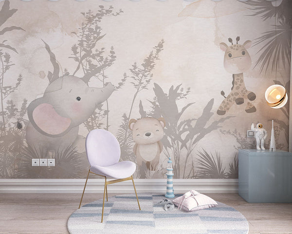 Retiro de guardería en la jungla: encanto pastel en la habitación del bebé