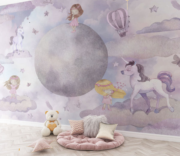 Sueños en las nubes: Mural mágico para habitaciones infantiles