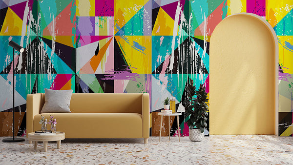 Vinilo decorativo mural abstracto colorido