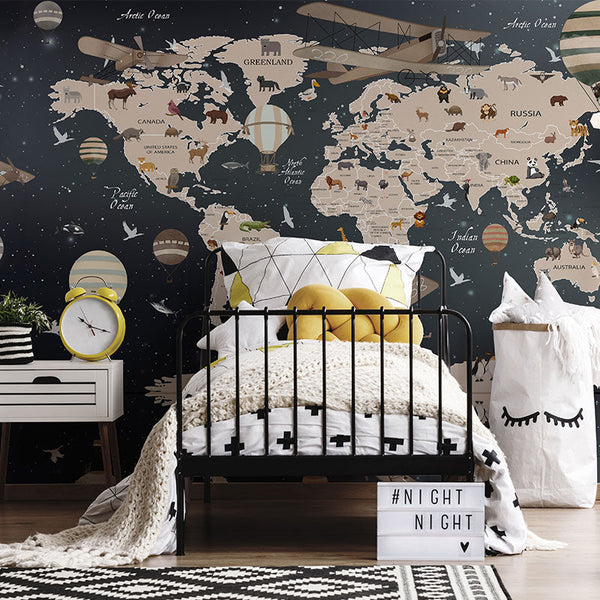 Vinilo decorativo mapamundi infantil