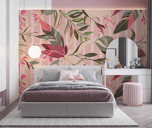 Papel pintado con motivos botánicos